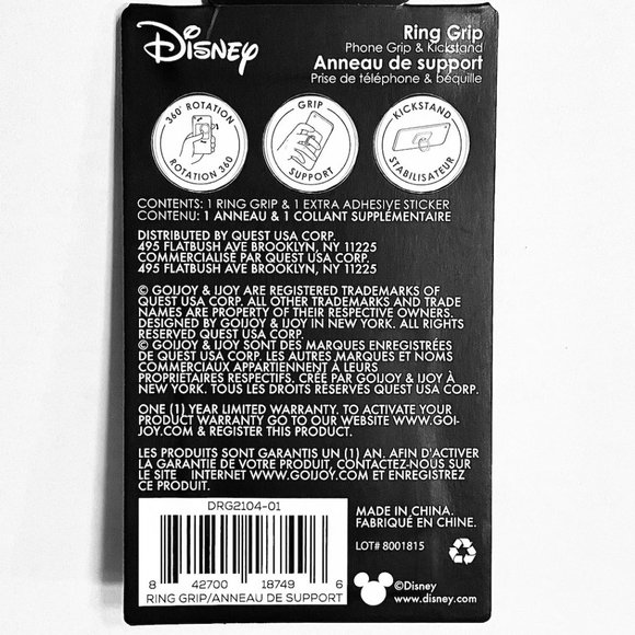 🆕 MICKEY MOUSE PHONE HAND RING GRIP & KICKSTAND ~ 360 Degree Rotation - Picture 3 of 4